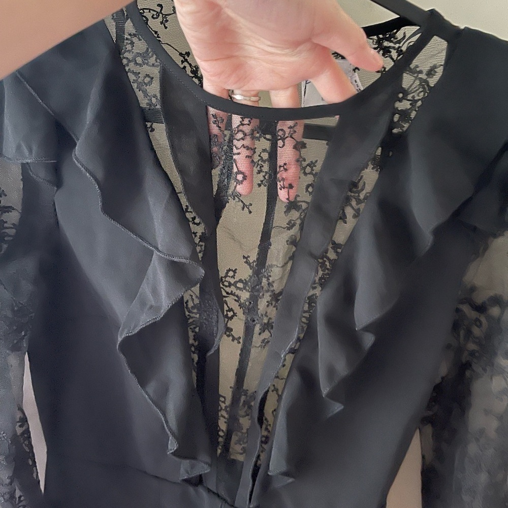 Princess Polly long sleeve mini black lace dress - Picture 6 of 9
